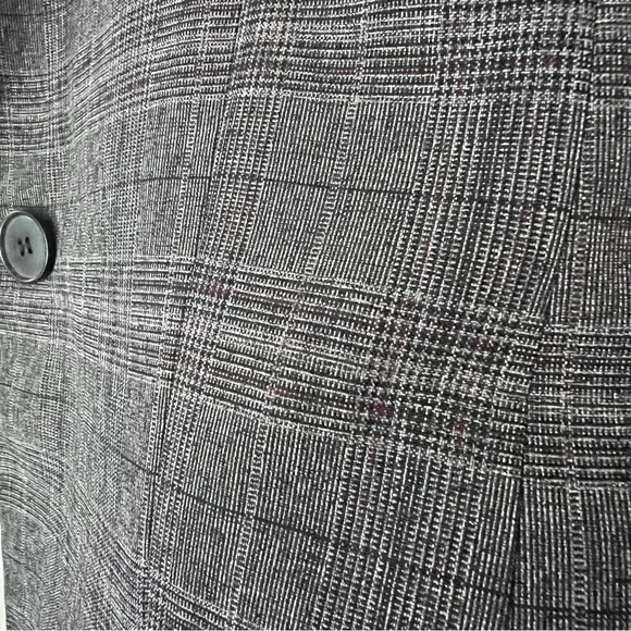 Evan Picone Glen Check Plaid Blazer Jacket 16 Womens Grey Office Career Business - Picture 10 of 11